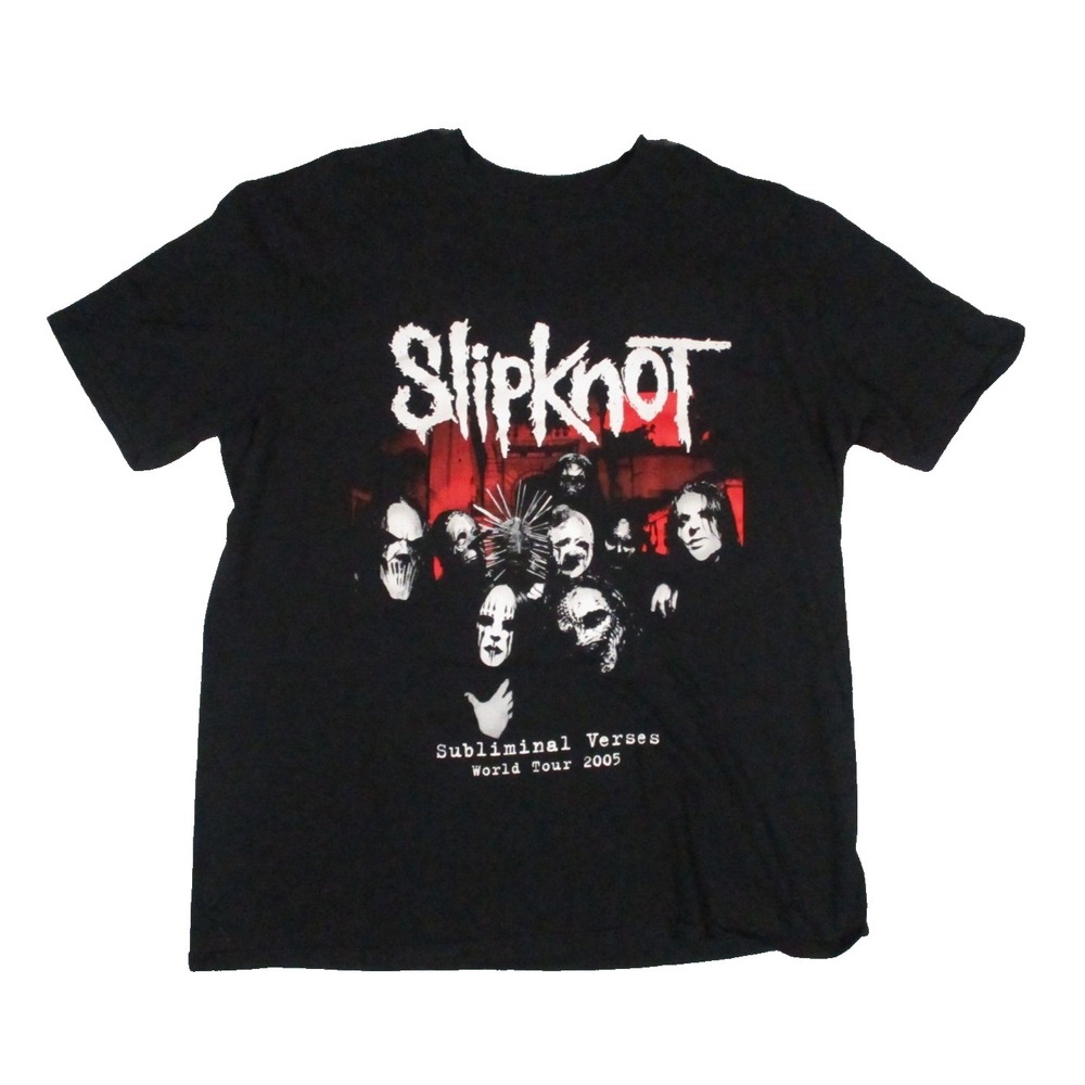 Slipknot Shirt Mens XL Subliminal Verses World Tour 2005 Band‎ Tee 2021 Re Print